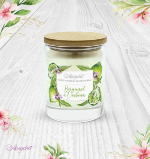 Sójová svíčka ve skle s víkem / Vůně Bergamot a Verbena